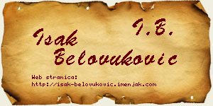 Isak Belovuković vizit kartica